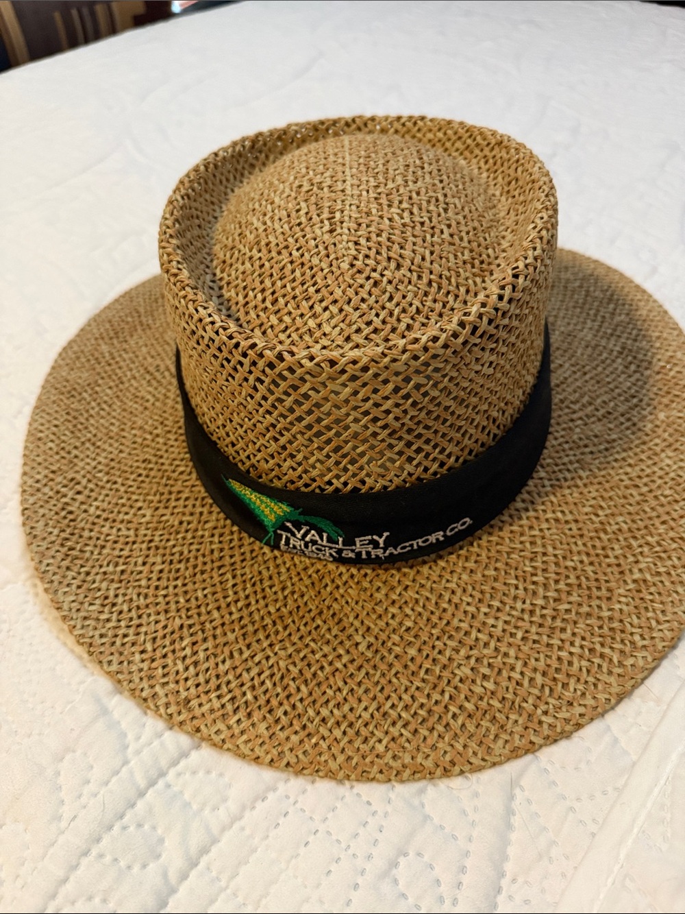 Men's Natural Straw Sun Hat with Black Band
